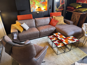 Nr. 155 I Angebot SALE % / Ecke Pietro mit Funktion / Leder / Ausstellungsware sofort verfügbar